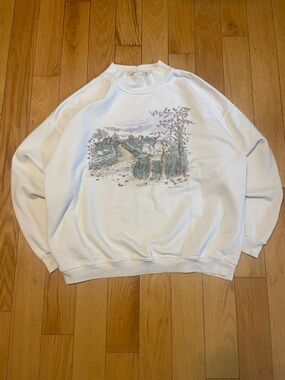 Northern Reflections Cream Scenic Graphic Crewneck - Men